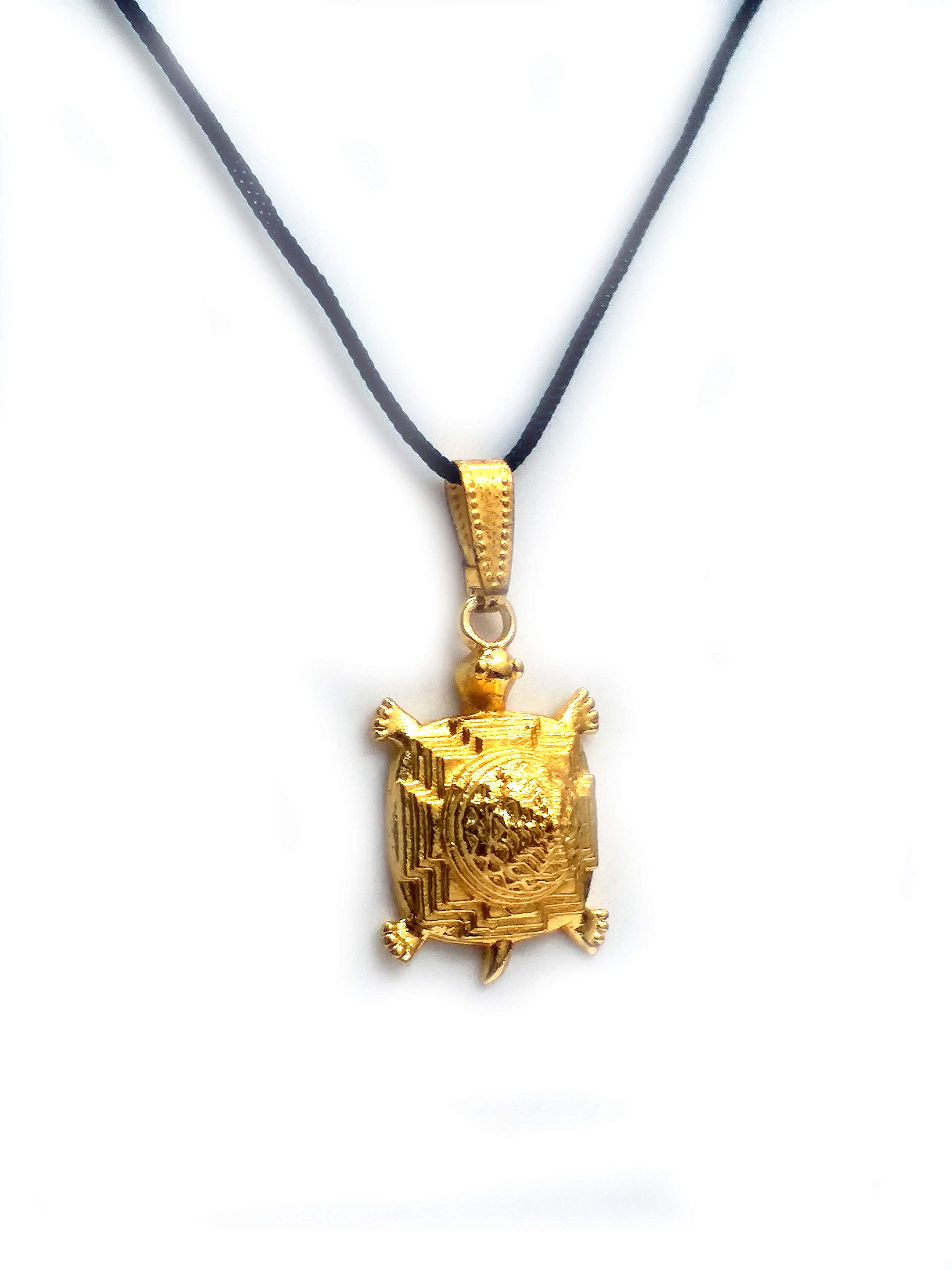 Meru Tortoise Shri Yantra Metal Panchdhatu Gold Plated Pendant for Men & Women-image-47