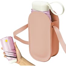Mini Travel Folding Umbrella - Small Compact Sun Retractable Umbrella with Case, Lightweight Portable UPF 50+ Rain UV Protection Windproof Parasol for Pocket Backpack Women Girls Lady