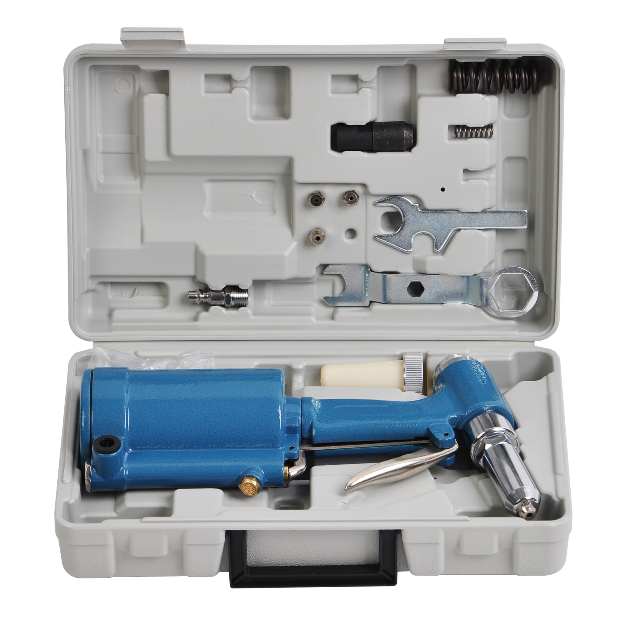 Pistola per rivetti pneumatica, kit di strumenti per rivetti ad alta resistenza con naselli da 3/16" 5/32" 1/8" e 3/32", pistola per rivetti idraulica ad aria per automobili, ascensori, mobili