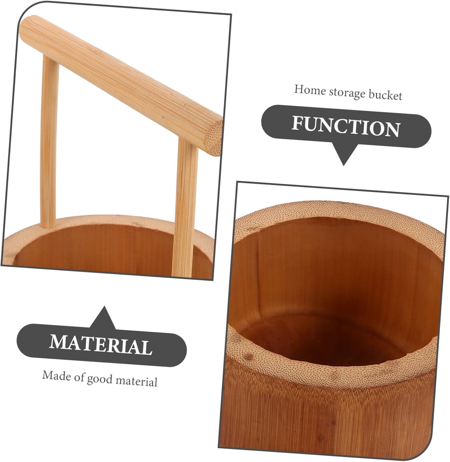 SOLUSTRE Bamboo Storage Holder Basket with Handle Candy Server