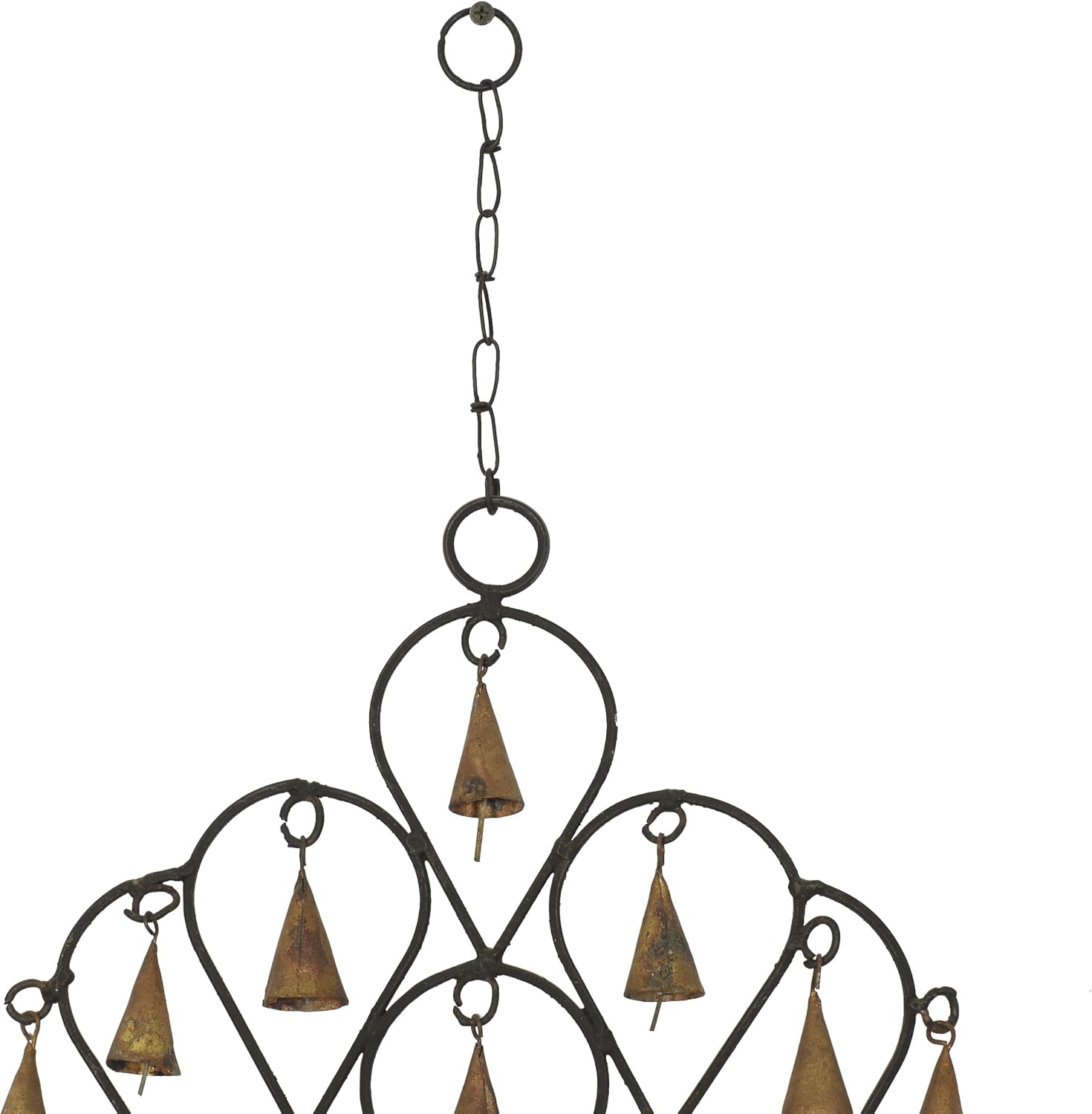 Deco 79 Metal Windchime with Bells, 12" x 1" x 18", Brass