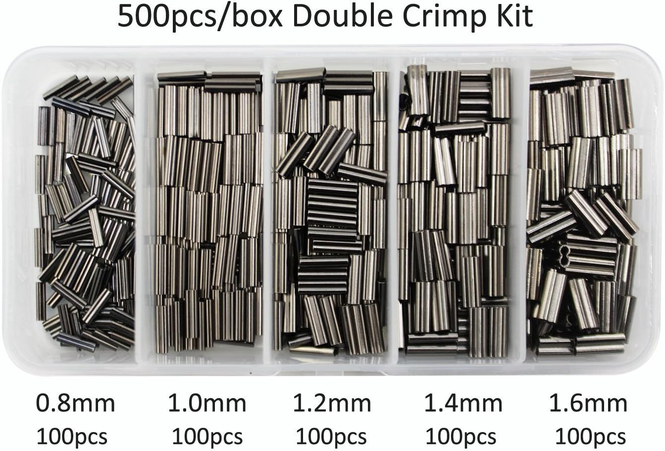 JSHANMEI Double Barrel Crimp Sleeves Black Color Strong Brass Copper Tube Connector Fishing Wire Pipe Fishing Line Accessories : Sports & Outdoors