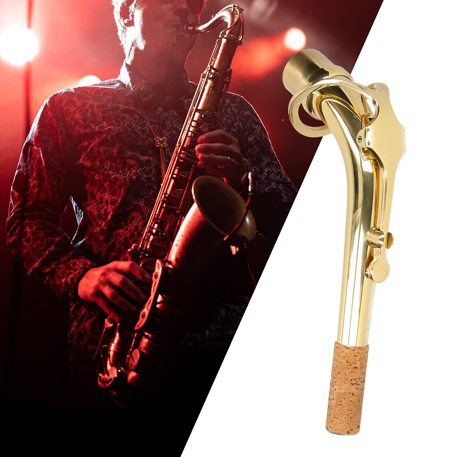 ACAGALA Alto Saxophone Neck Brass Bend Neck Sax Replacement Part Sax Accessory