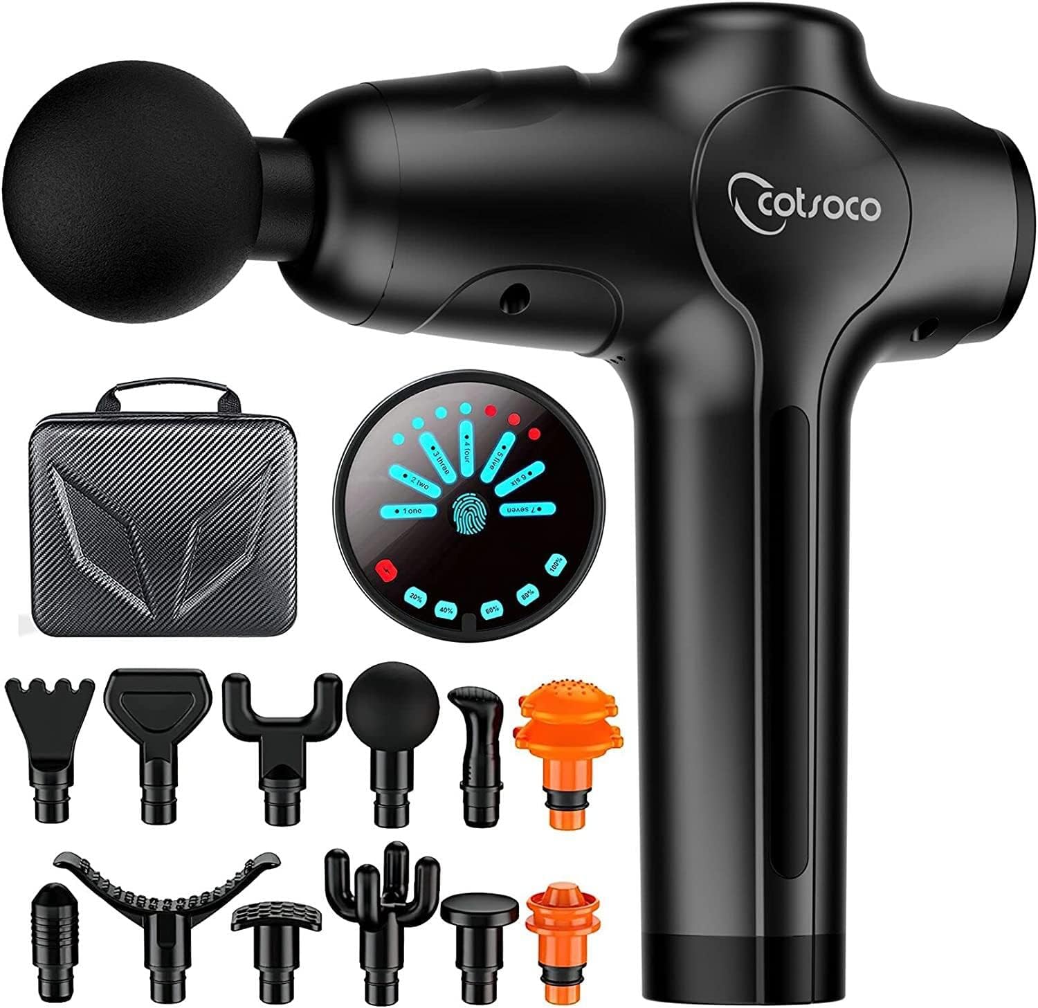 Massage Gun, Muscle Massage Gun Deep Tissue for Athletes, Portable Percussion Massage Gun for Pain Relief, Quiet Electric Sport Massager, Handheld Body Massager with 12 Massage Heads