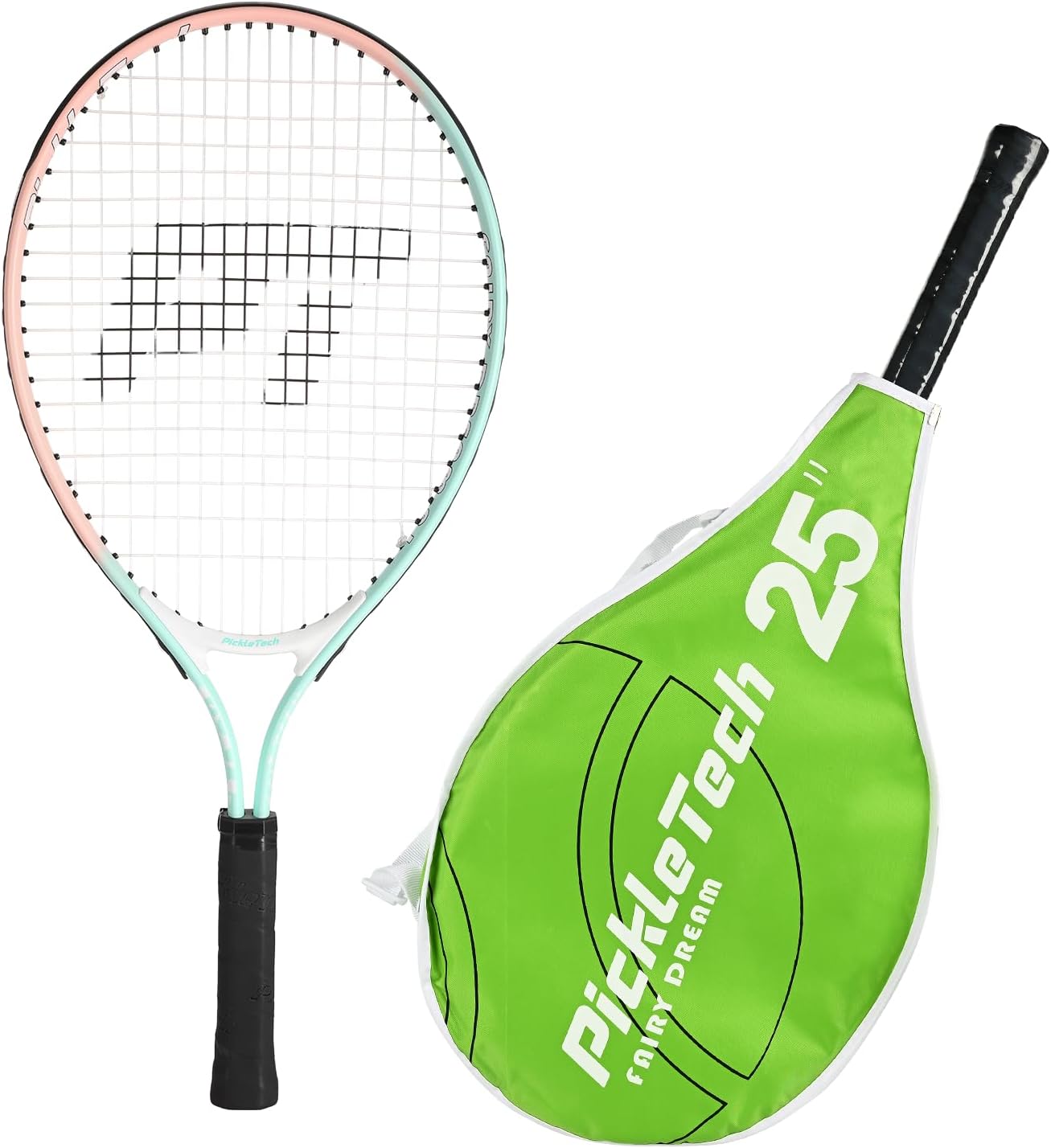 PICKLETECH Kids Tennis Racket for Junior Toddlers Starter Kit 17-25" Tennis Racquet for Girls and Boys with Carry Bag, Lightweight for Beginners
