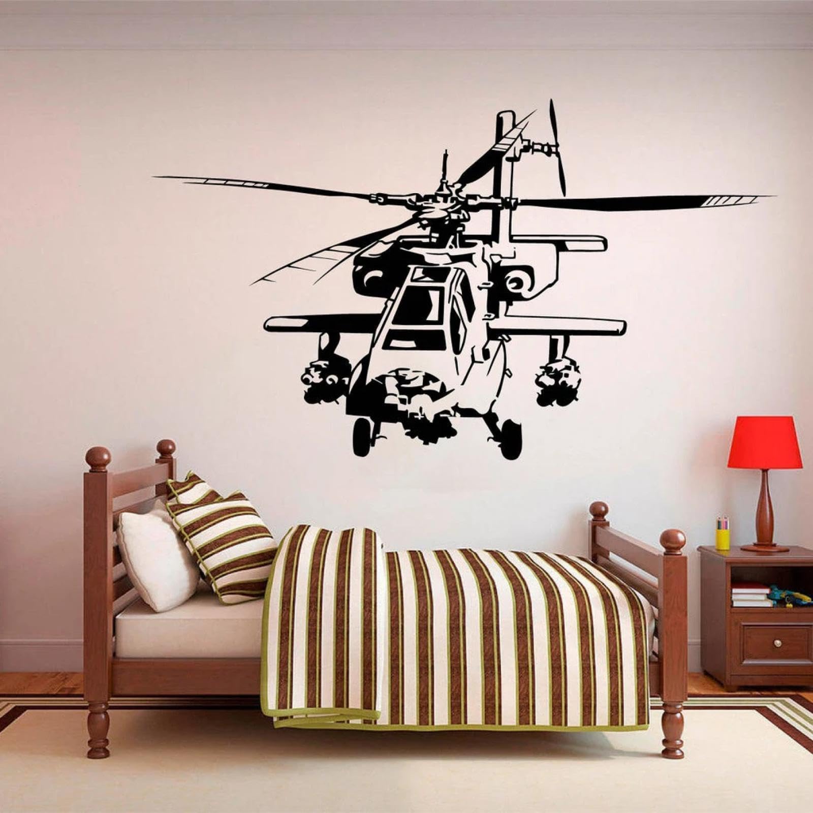 YOUOUSI Fighter Jet Vinyl wall Decals, Helicopter Decals, Family Children's Room Teen Room Interior Art Decals