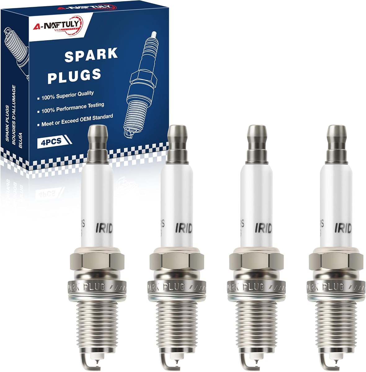 Iridium Platinum Spark Plugs 4 Pack Fits for 2011-2015 Chevrolet Cruze 1.4 & Chevy Sonic Trax, Buick Encore 2012 2013 2014 2015 2016 2017 2018 2019 2020 1.4L Replaces 91039, IFR7X7G, 41-121, 55585517