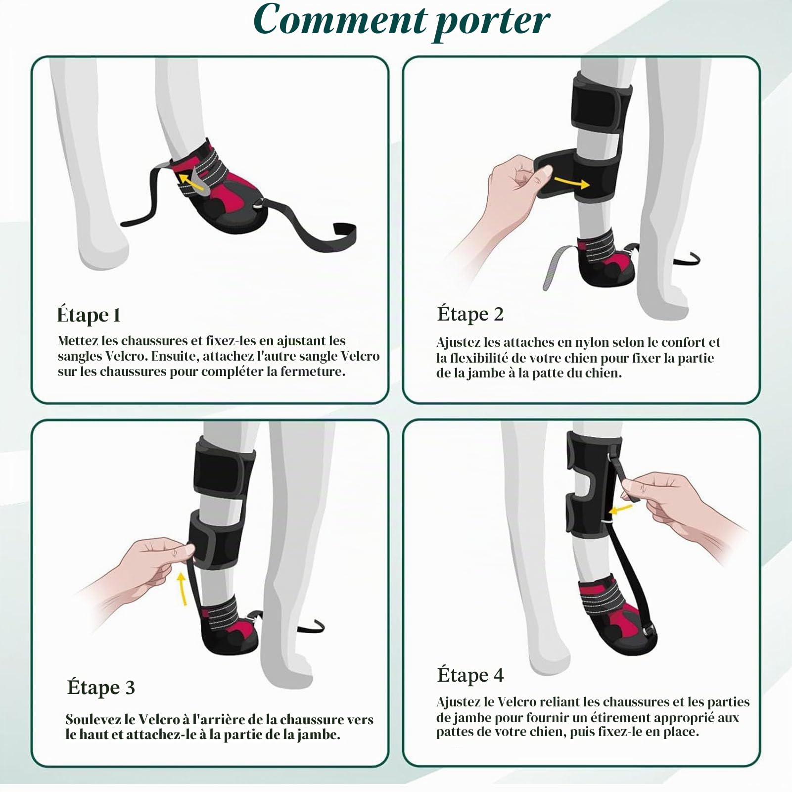 Focket Attelle pour Patte tombante avec Enrouleur,Chaussures correctrices antidérapantes pour Chien permettant de relever Les Orteils en Toute sécurité en Cas de problèmes de Pattes (S)