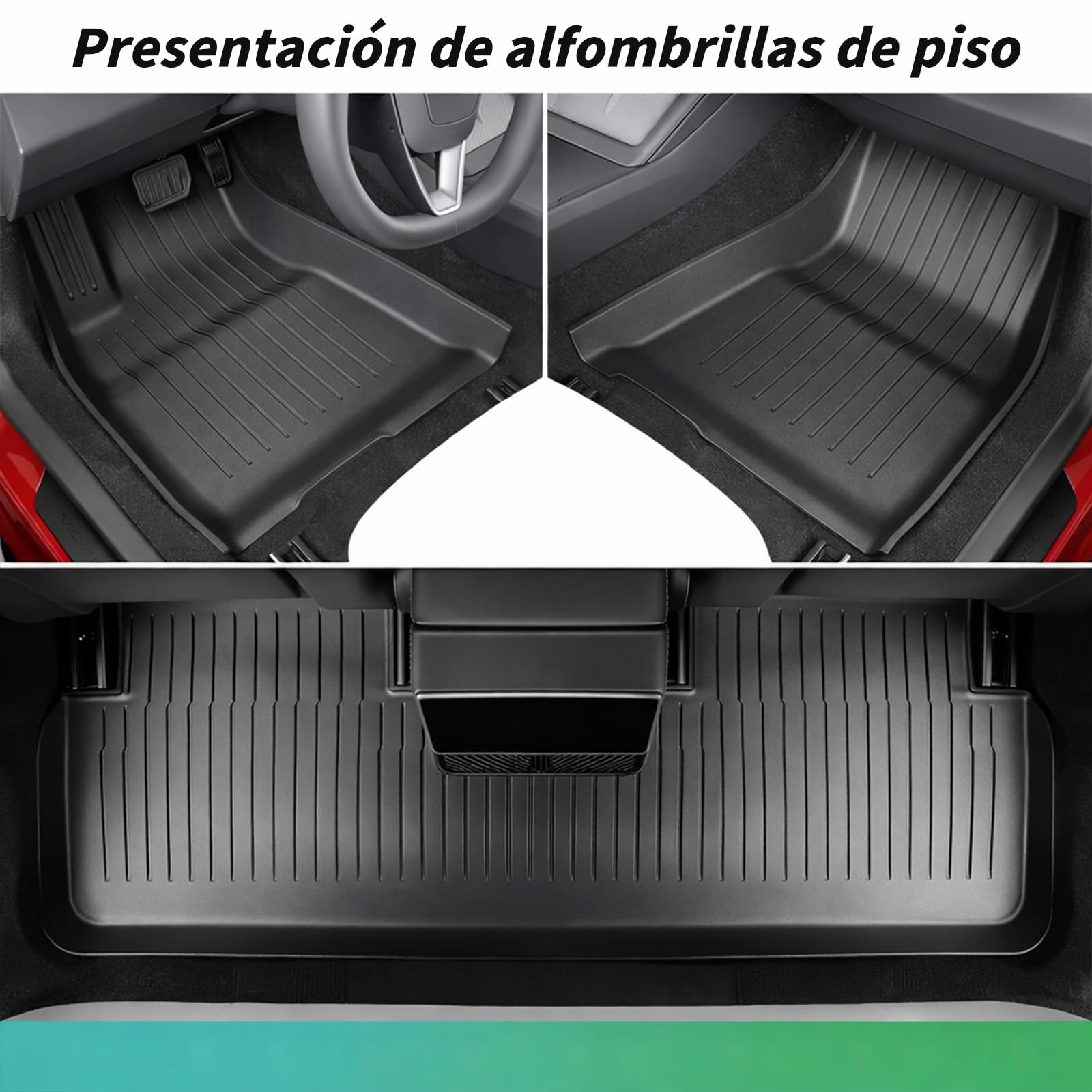 Juego de Alfombrillas 6 Piezas para Tesla Model 3 (2024-2025) - Tapetes de TPE Impermeables y Antideslizantes, Incluye Protector de Maletero y Frunk, Protección Todo Clima (Model 3)