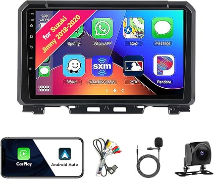 Car Radio Stereo for Suzuki Jimny 2018 2019 2020, Android 13, 9" IPS Touch Screen Upgrade Dash Kit with CarPlay & Android Auto, GPS Navigation DSP SWC 5G WiFi Camera 4CORE 2+32GB