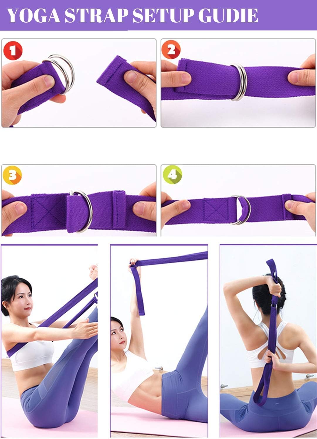 YXILEE 6Pcs Pilates Ring Set for Men - Home Exercise Gym Equipment Women Yoga Circle Ball Stretching Strap Loop Band Non Slip Socks Exercise - Equipment for Home Workout