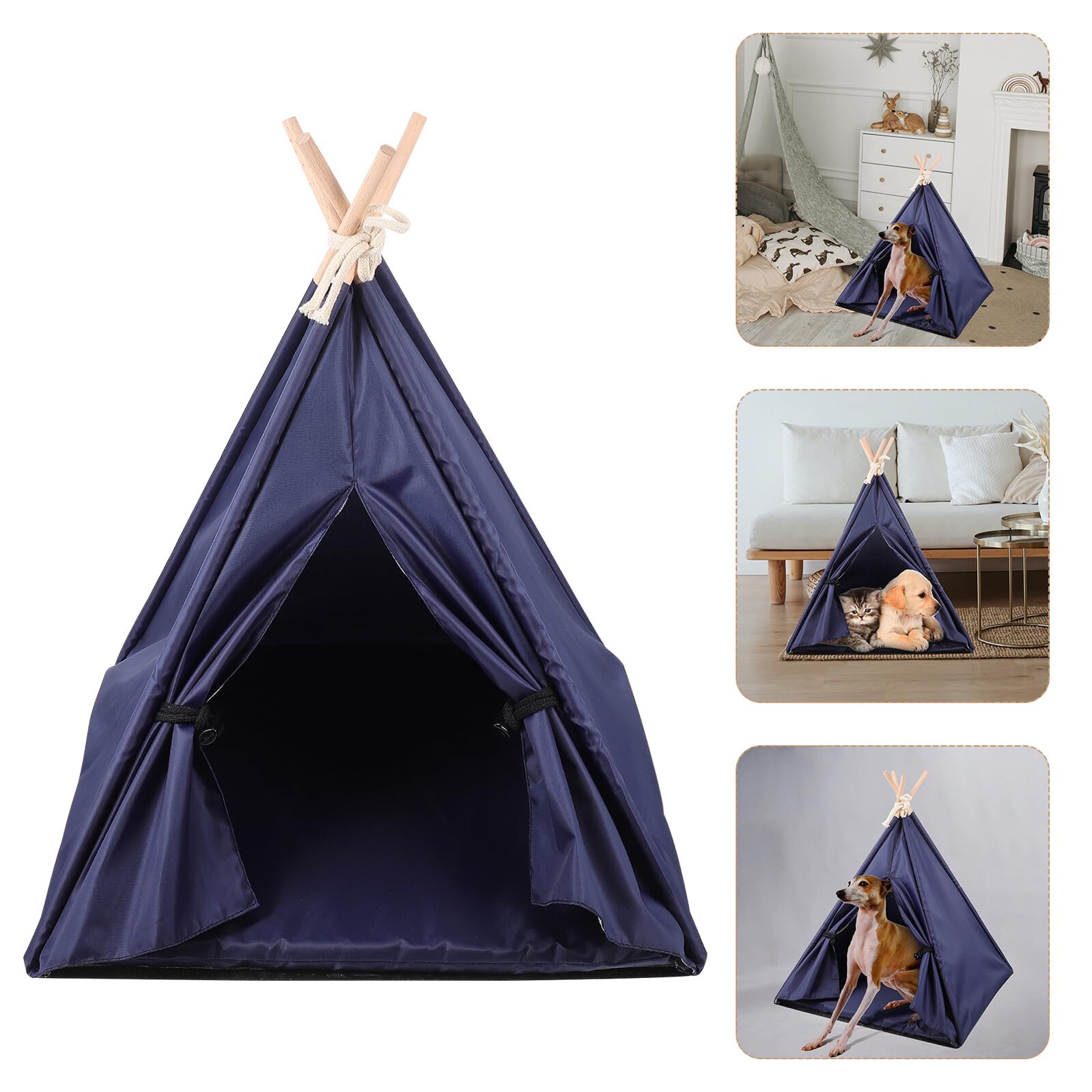 Tenda per Animali, Cuccia Lavabile in Tessuto Tecnico Blu Scuro | Design Rimovibile, Uso Interno ed Esterno, per Gatto e Cane, Facile da Pulire, Sicurezza