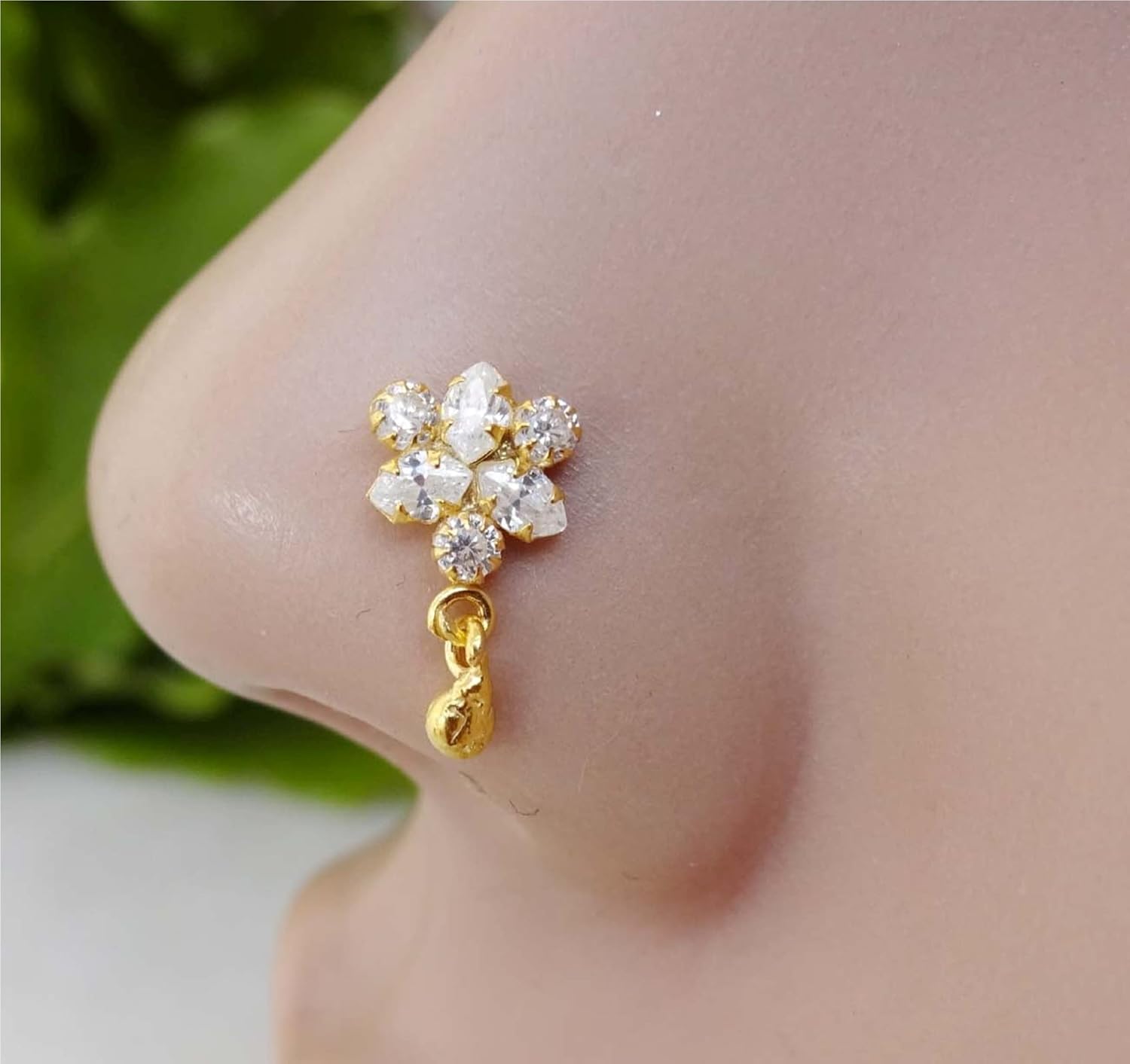 Indian Nose Stud Gold Nose Jewelry Diamond Nose Piercing Crock Screw Nose Ring 925 Sterling Silver Nose Stud Dangle Nose Hoop Bell Nose Hoop Indian Nose Ring