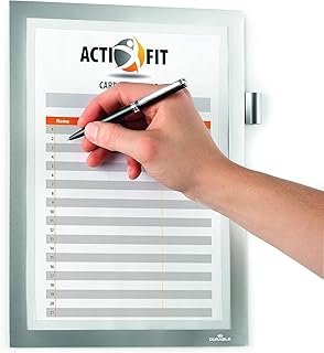 Durable Info-Rahmen Duraframe Note (A4, mit Magnetverschluss und Stifthalter) 1 Stück, silber, 499323