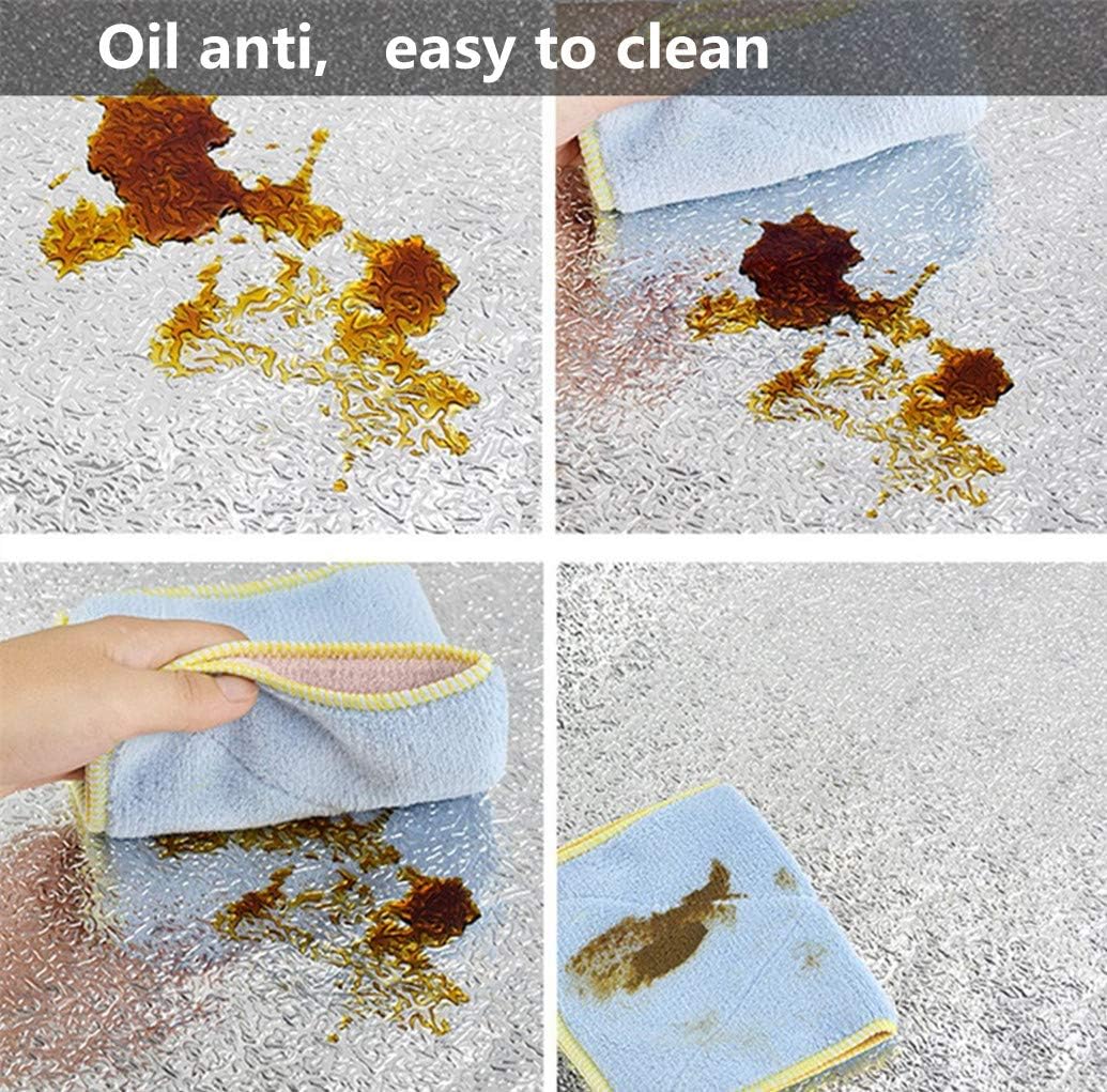 Soqool Adhesive Shelf Liners Kitchen Backsplash Sticker Oil Proof Sticker Waterproof Sticker, Aluminum Foil Sticker for Kitchen Drawer/Cabinets/Countertop 15.7"x78.7"