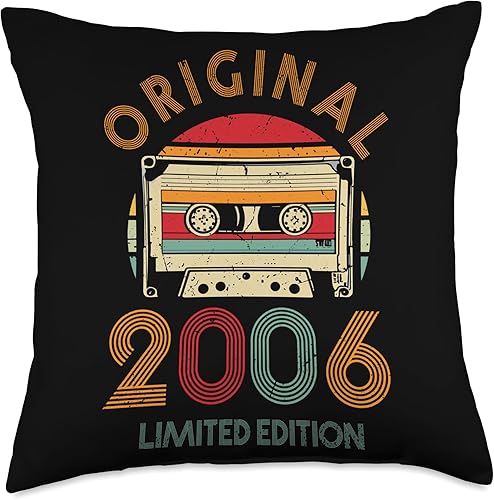 Miniatura 4 de Retro Limited Edition 2006 Cassette Tape 18th Birthday Throw Pillow