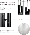 ASTARIN Large Wind Chimes Outdoor Deep Tone,45Inch Sympathy Wind Chimes with 6 Tubes Tuned Relaxing Melody,Memorial Wind Chimes Large for Mom,Garden Decor,Black