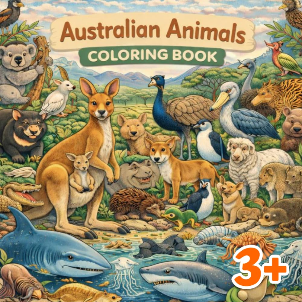Animal Coloring Book - Australian Animals: Travel Edition (Coloring Books - Animals from 7 Continents)
