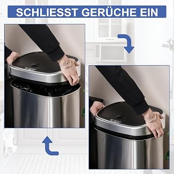 HOMCOM Automatic Rubbish Bin with Infrared Sensor Kitchen Bin Silver