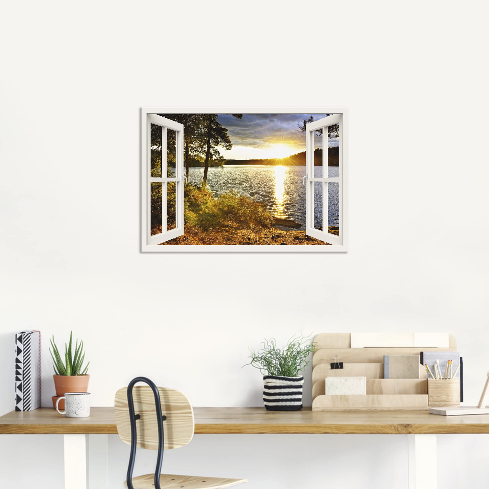 ARTland Wanddeko Wandbild Alu Verbundplatte für Innen & Outdoor Bild Landschaften Fensterblick K2RH