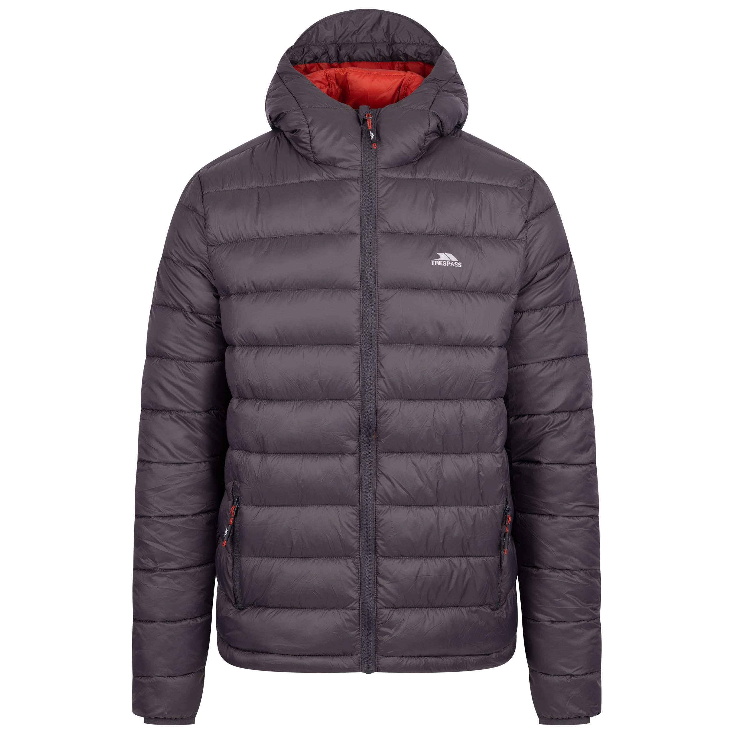 Trespass Mens Casual Quilted Jacket Mikey - Inner Drawcords, 2 Zipped Pockets, Contrast Zip Puller, Flexible Hood Peak, 100% Polyamide Shell & Lining, Polyester Filling