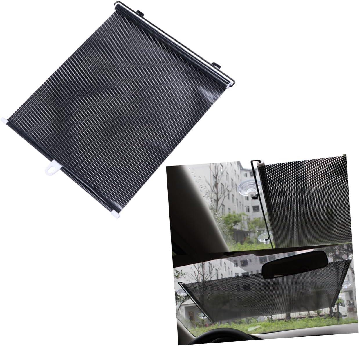 Alipis 2Set Retractable Car Window Shades Sun Block Curtains for Vehicle Durable Sunshade Protectors Easy Installation for Privacy Rays Protection Black