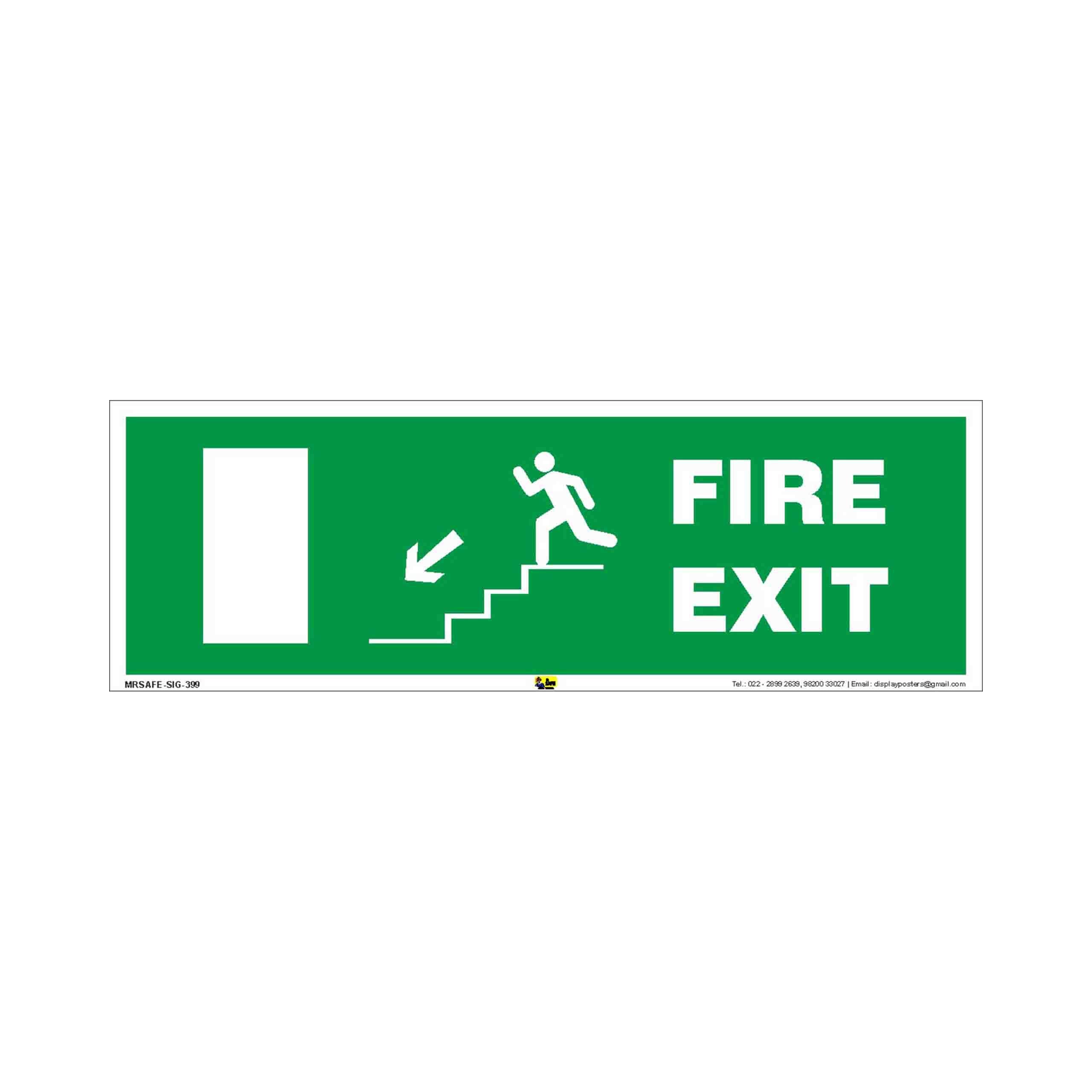 Mr. Safe - Fire Exit Sign D PVC Sticker 15 Inch X 6 Inch (B07BZLF33W) Amazon Price History, Amazon Price Tracker