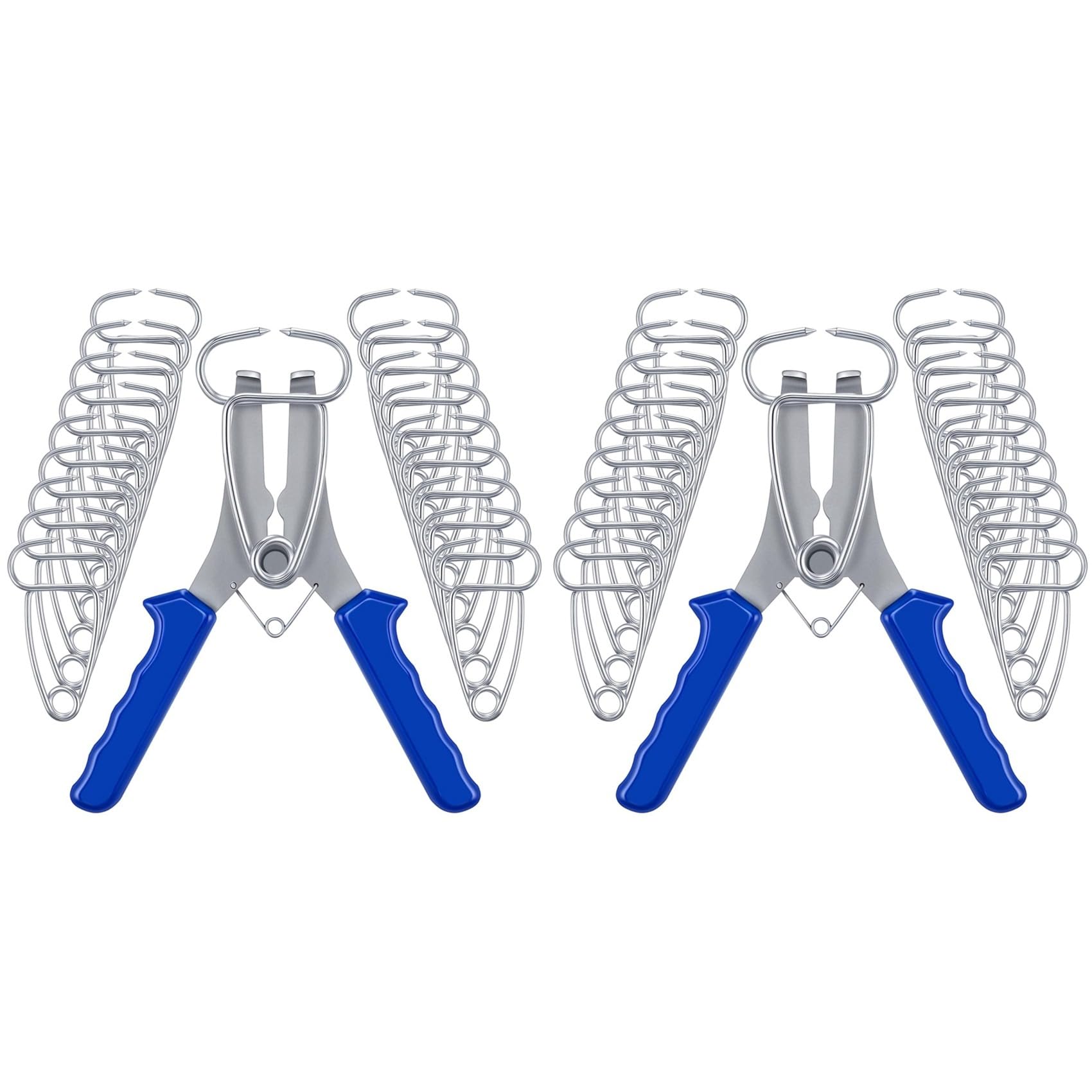 Jnchdghwa Blue 2X Miter Spring Clamps Kit 40 Miter Clamps With Spring Loaded Pliers For Woodworking Picture Frames Wood Trim Moldings