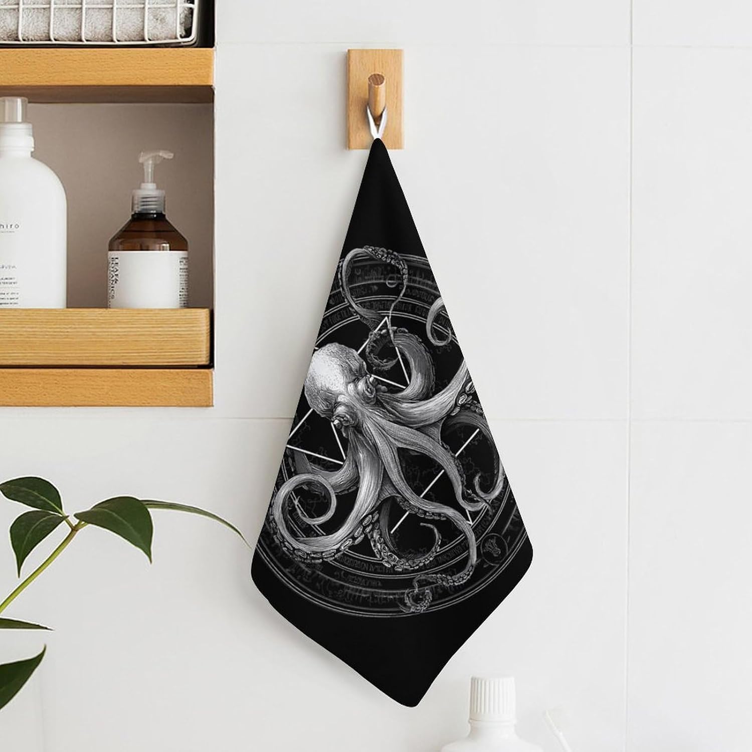 Magic Octopus Hand Towels for Bathroom Handkerchief | Absorbent,with Hanging Loop,Kitchen Towels,for Home Hotel,Soft