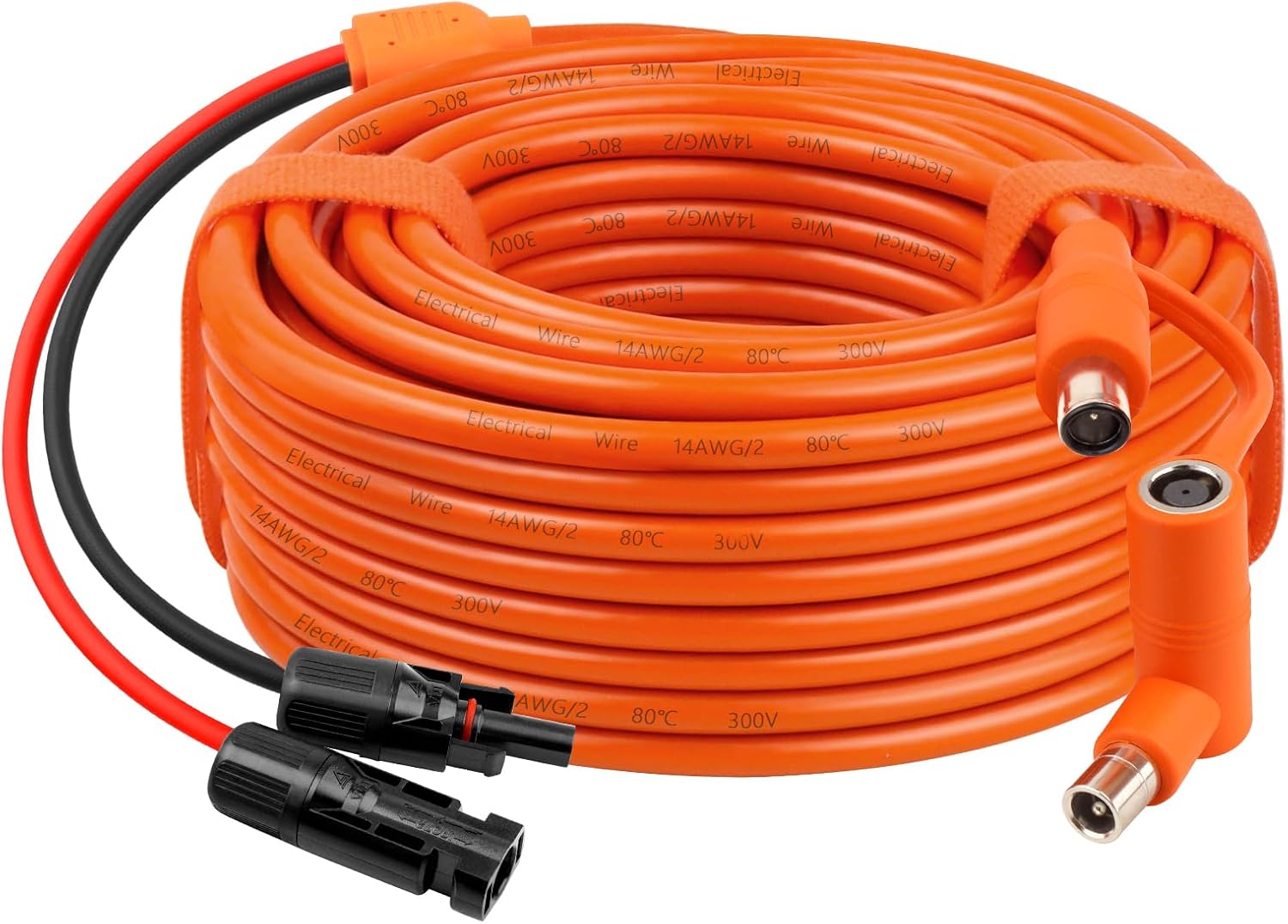 XRDS -RF Solar Panel to DC 8mm Adapter Cable 40FT, Solar Connector to DC7909/8020 Male Plug Extension Cord, 12AWG+14AWG Tinned Copper Wire Compatible with Portable Power Station