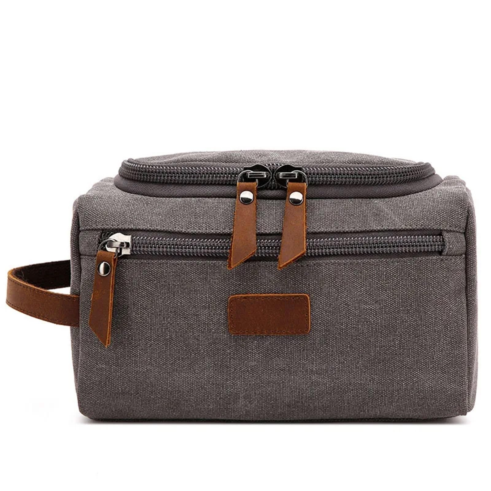 Neceser Estuche de maquillaje de lona for hombre, bolso de mano con bolsillo, billetera for mujer, llaves, bolso de mano for hombre, bolsa de mano con cierre, neceser, bolso de muñeca Para Hombre(Blac