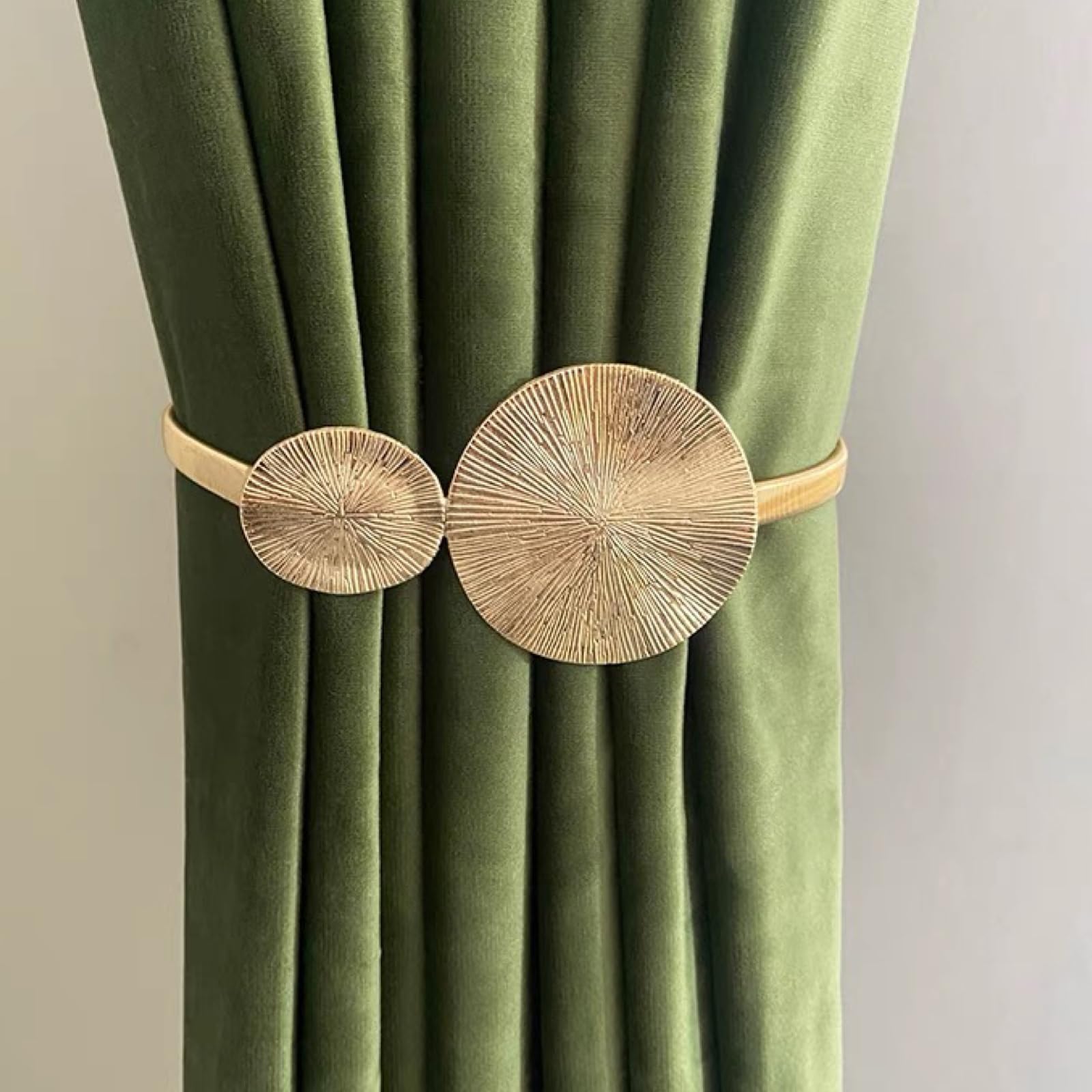Lot De 2 Embrasses à Rideaux Métal Forme Plume Dorée - Clips Fixation Décoratifs Pour Rideaux Maison Et Bureau