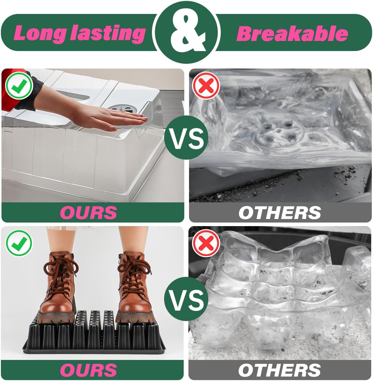 Heavy Duty Seed Starter Trays with 5'' Tall Humidity Domes & 2.75'' Deep Cells – 3-Pack (162 Cells Total) Reusable Plant Germination Kit, Durable Plastic Seedling Trays for Herbs, Vegetables - Image 9