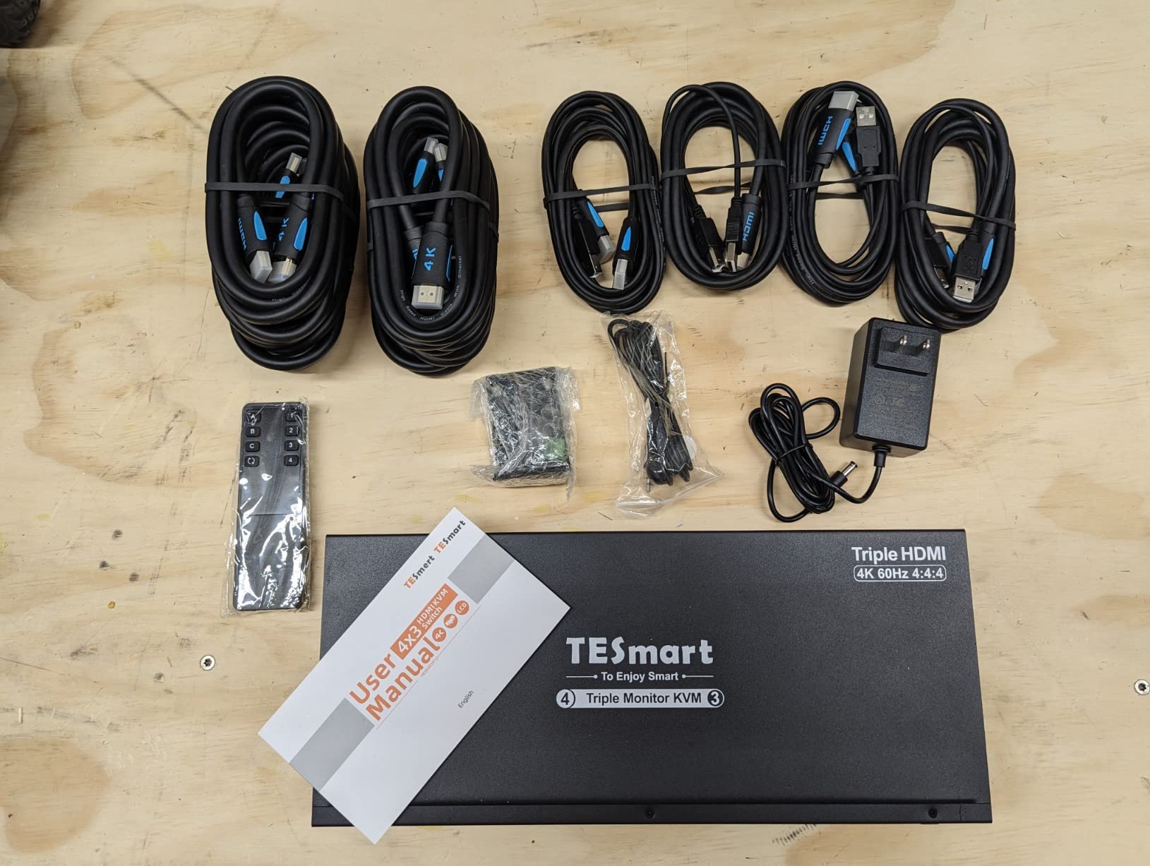 50/mo Finance TESmart KVM Switch 3 Monitors 4 Computers 4K60Hz 44