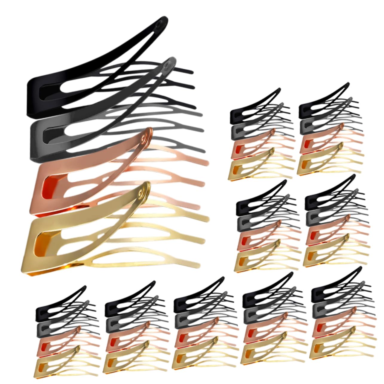 Pinza Cabello a Presión de Metal, 60 Piezas, Aleación