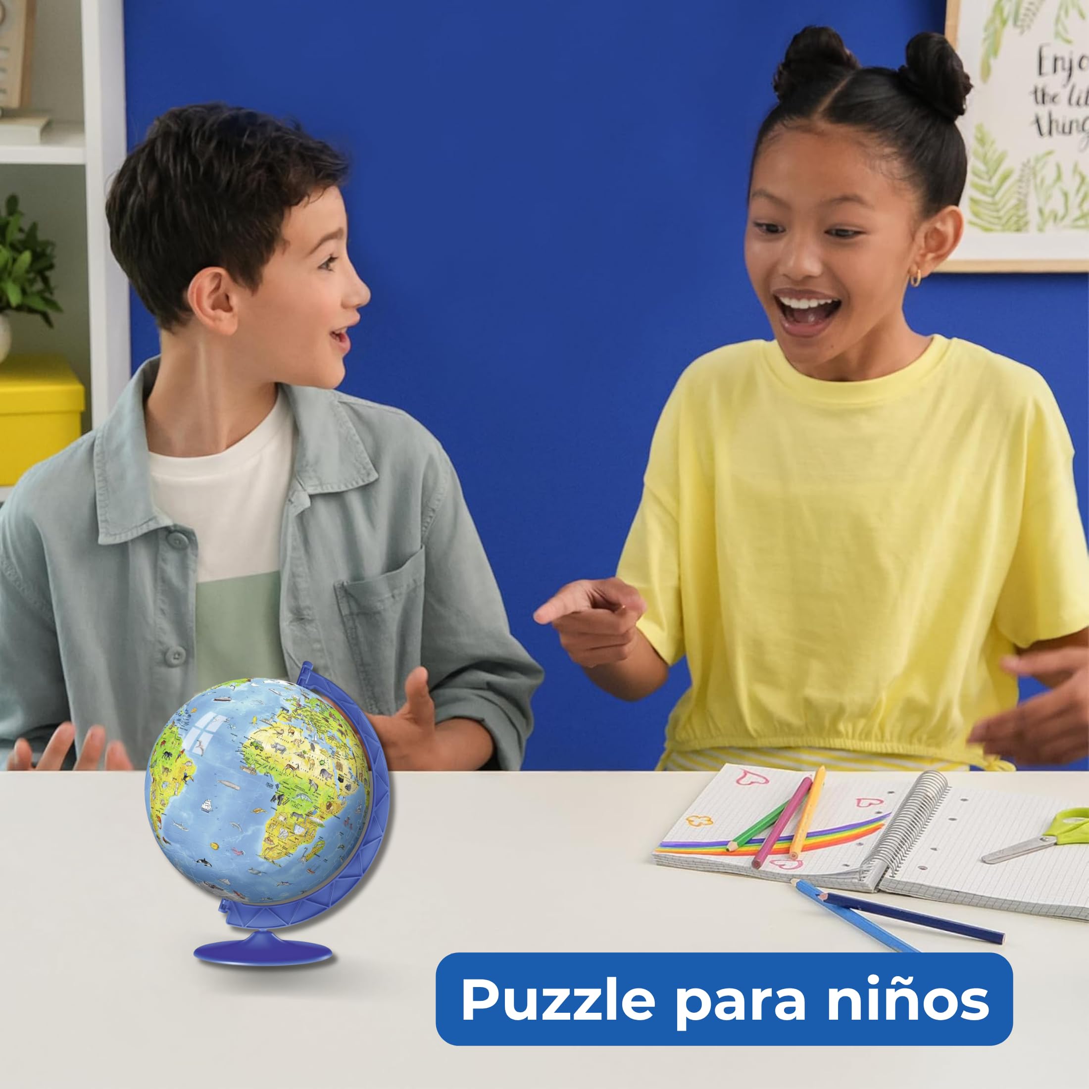 Ravensburger - Puzzle 3D Globo Terráqueo 180 piezas, +7 años | Puzzle 3D Globo Terráqueo de 180 piezas, maqueta para montar para niños +7 años, ideal como regalo educativo y creativo.