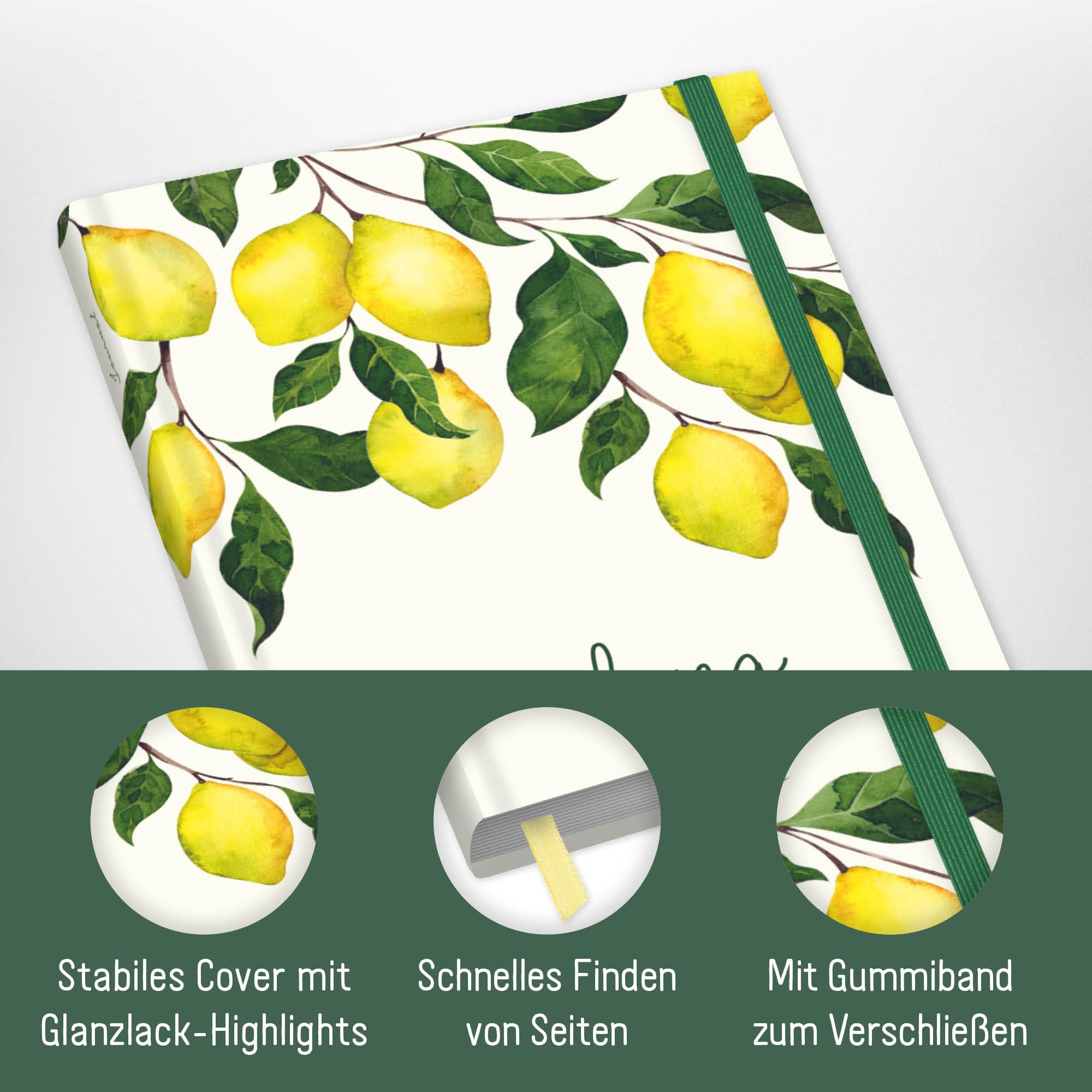 Häfft paper&you® dotted Journal A5 – notes w kropki „Cooking with Love” | 156 ponumerowanych stron w kropki, gumka i zakładka – do prowadzenia pamiętnika, szkiców, list i kreatywnych notatek