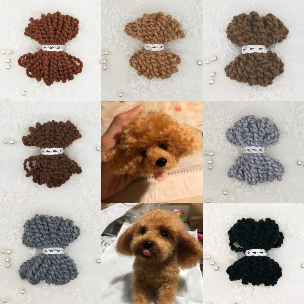 WellieSTR 35g(7 Color) Curly Hair Coils of Wool Felt Carded Sheep Wool