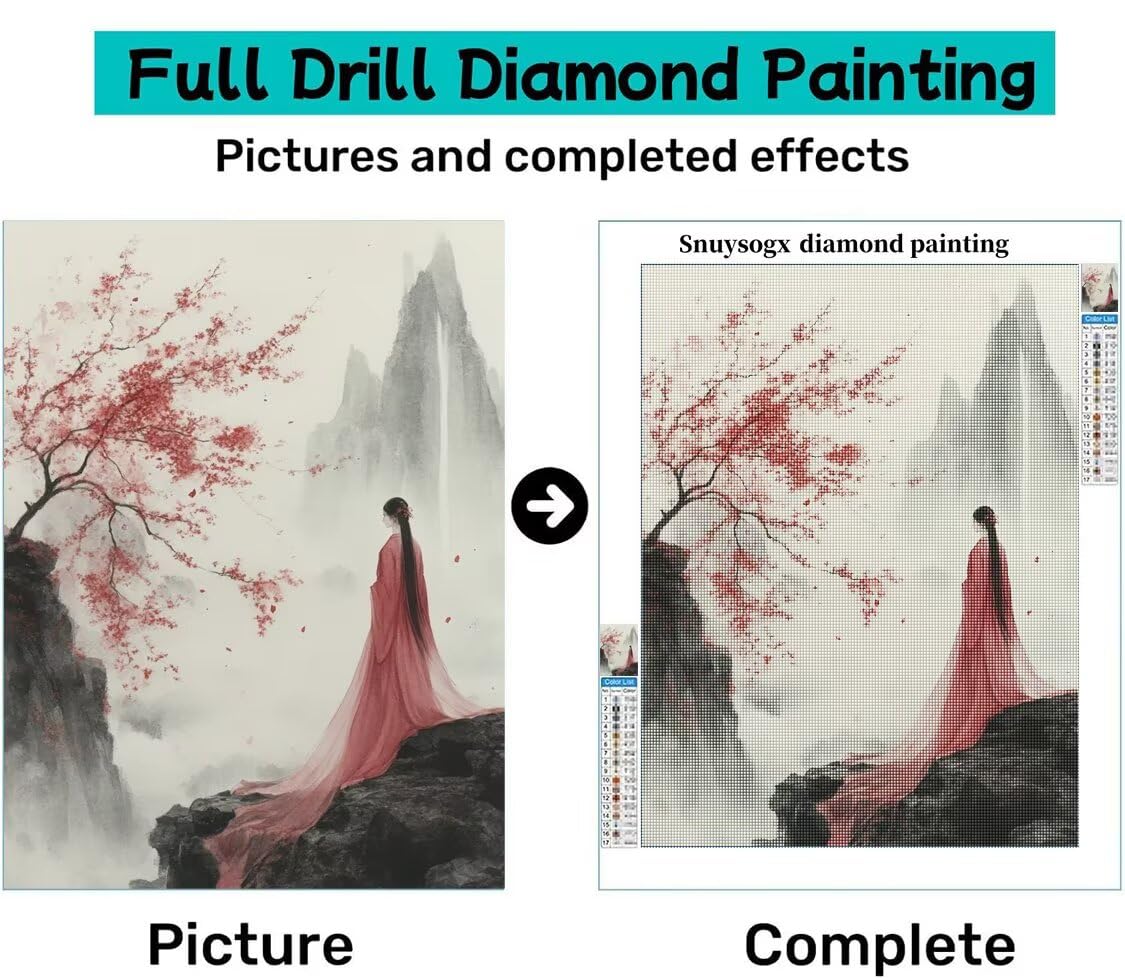 Diamond Painting XXL Mädchen für Bastelset Kinder ab 6 Jahre, Diamond Painting Landschaft, 5D DIY Diamant Malerei Bilder Stickerei Set, Dimond Kristall Handwerk Geschenke Zuhause Deko 70x90cm S-267