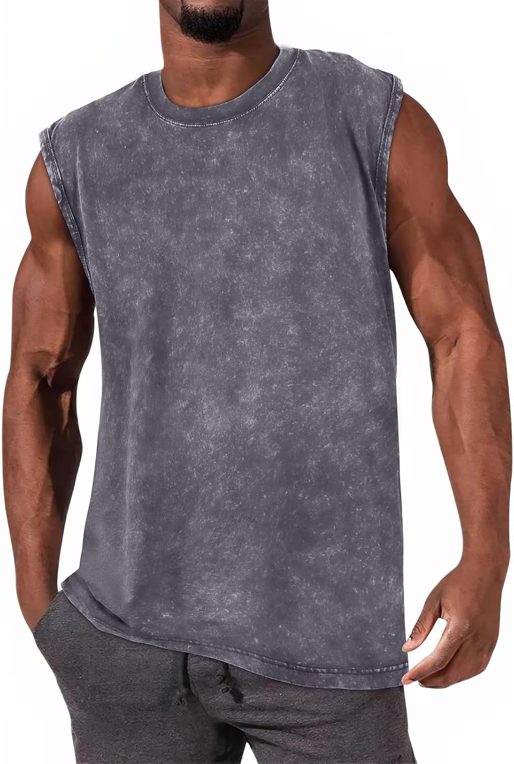 CHICGAL Mens Tank Tops Summer Sleeveless Muscle Shirts Cotton Loose Fit Tee Shirts