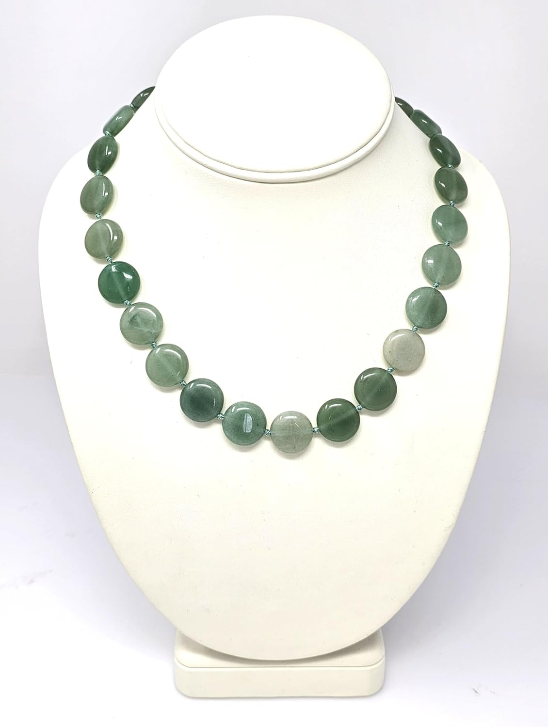 Handmade Beaded Necklace for Women and Girls | 16mm Round Disc Shape Beads Natural Gemstones Healing Crystal Jewellery Necklace - Image 3