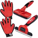 Complete Professional Pet Grooming Kit Self Cleaning Slicker Brush for Dogs & Cats - Pro Grooming Brushes Effectively Reduces Shedding Fur Hair Remover Brush Gloves - Combo Gift Set