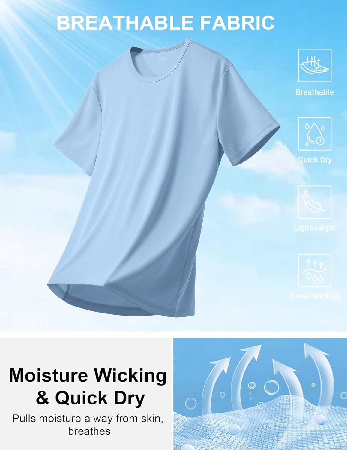 COOFANDY 3 Pack Men's Athletic T-Shirts Short Sleeve - Quick Dry Moisture Wicking Workout Shirts for Running, Gym, Casual - Image 4