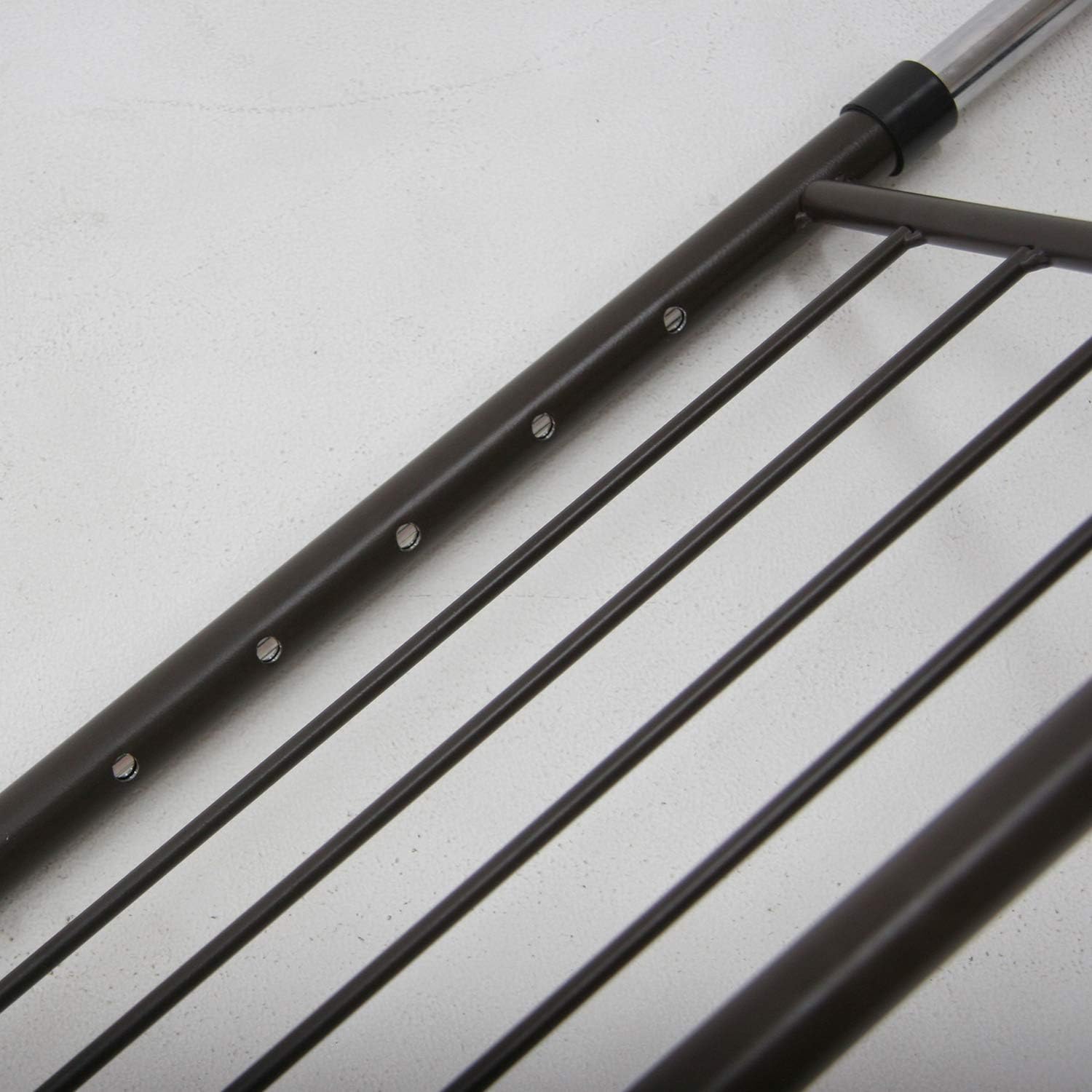 Fuji Boeki 15570 Bed Guard, Bed Fence, Adult, Width 37.4 - 47.2 x Depth 15.7 x Height 14.0 inches (95 - 120 x 40 x 35.5 cm), Brown, Silver, Low Type, Adjustable Width, Extendable, Fall Prevention,