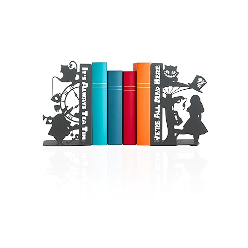 Alice in Wonderland Bookends, Wonderland Bookends, Decorative Fairy Tale Heroes
