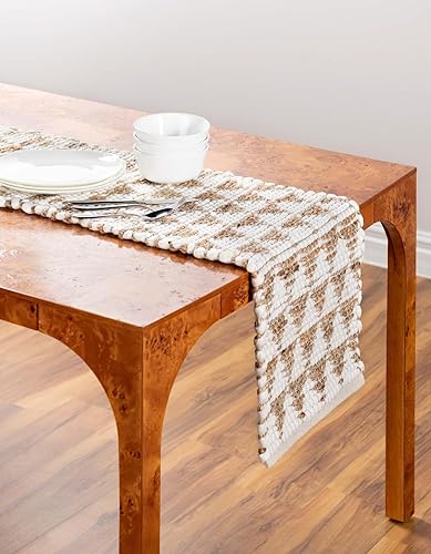 Miniatura 7 de Unique Loom Chindi Jute Collection - Alfombra de área (camino de mesa de 1 pies 2 pulgadas x 8 pies, negronatural)