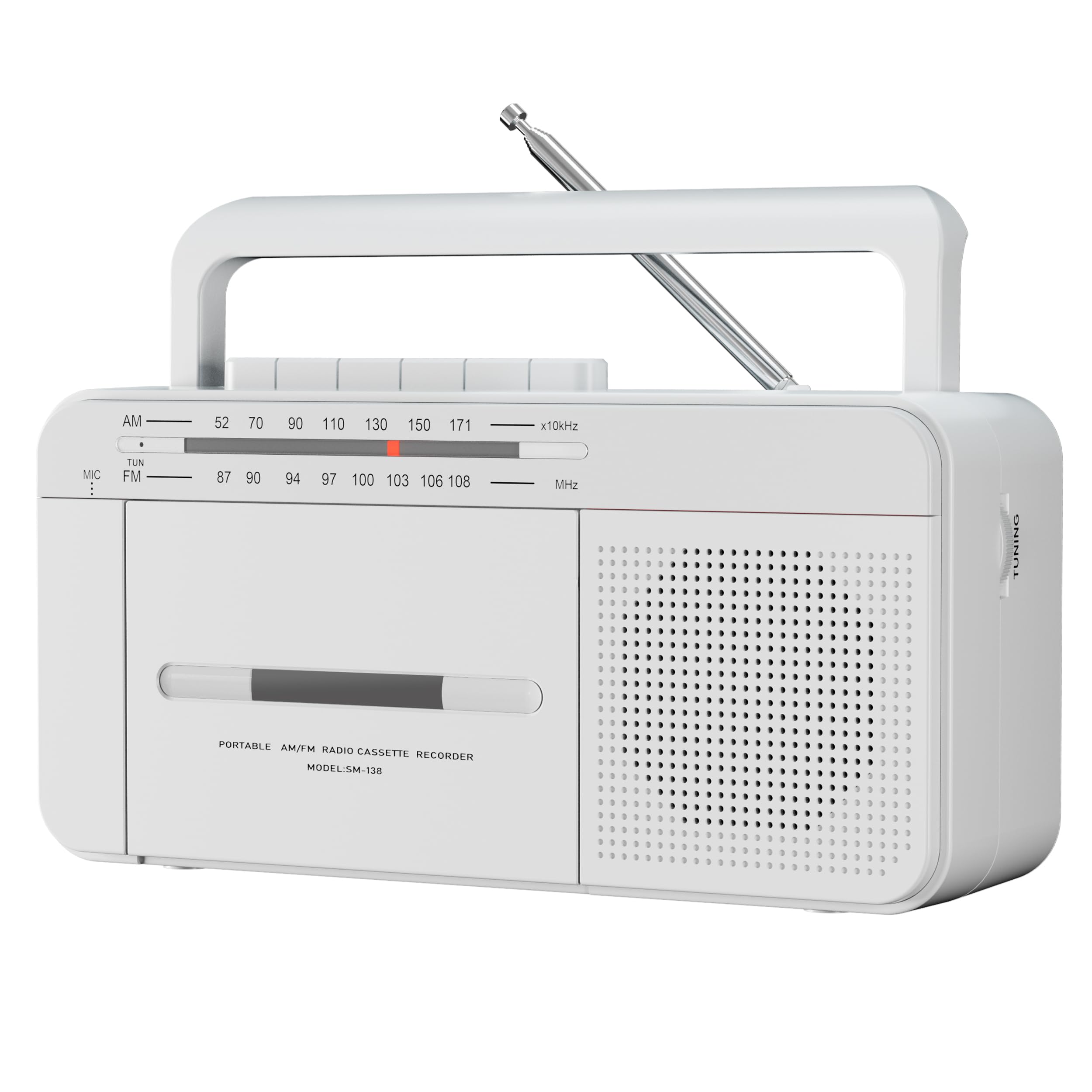 SEMIER Portable Cassette Player Recorder Boombox with AM/FM Radio, AC or Battery Powered Vintage Casette Tape Player with Loud Speaker and Earphone