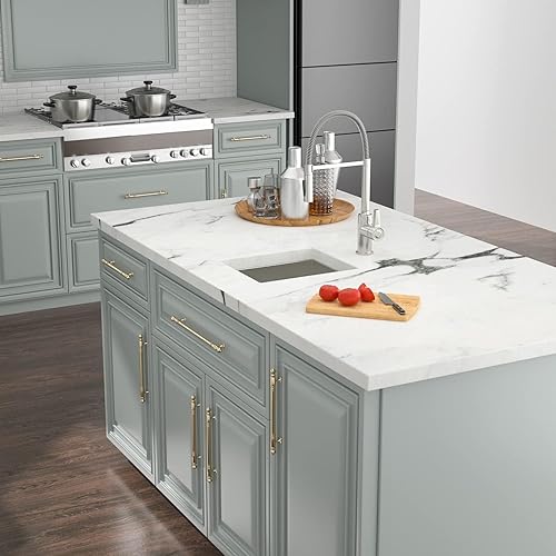 Miniatura 168 de Kichae Fregadero de lavandería de 21 x 18 pulgadas, fregadero de acero inoxidable de 12 pulgadas de profundidad para debajo de la encimera, lavabo