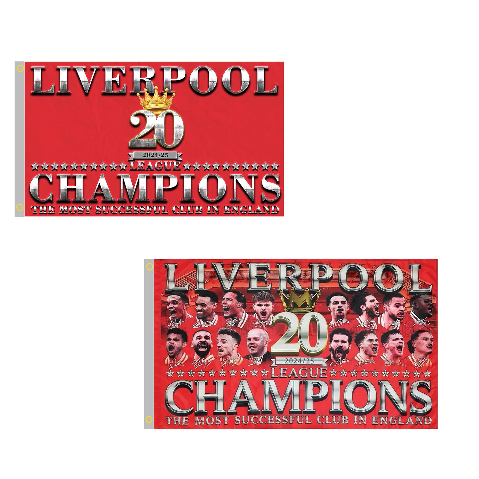 2Pack Liverpool 2025 Champions Flag, Liverpool 2025 Champions decorations, 3FT x 5FT (style 5)