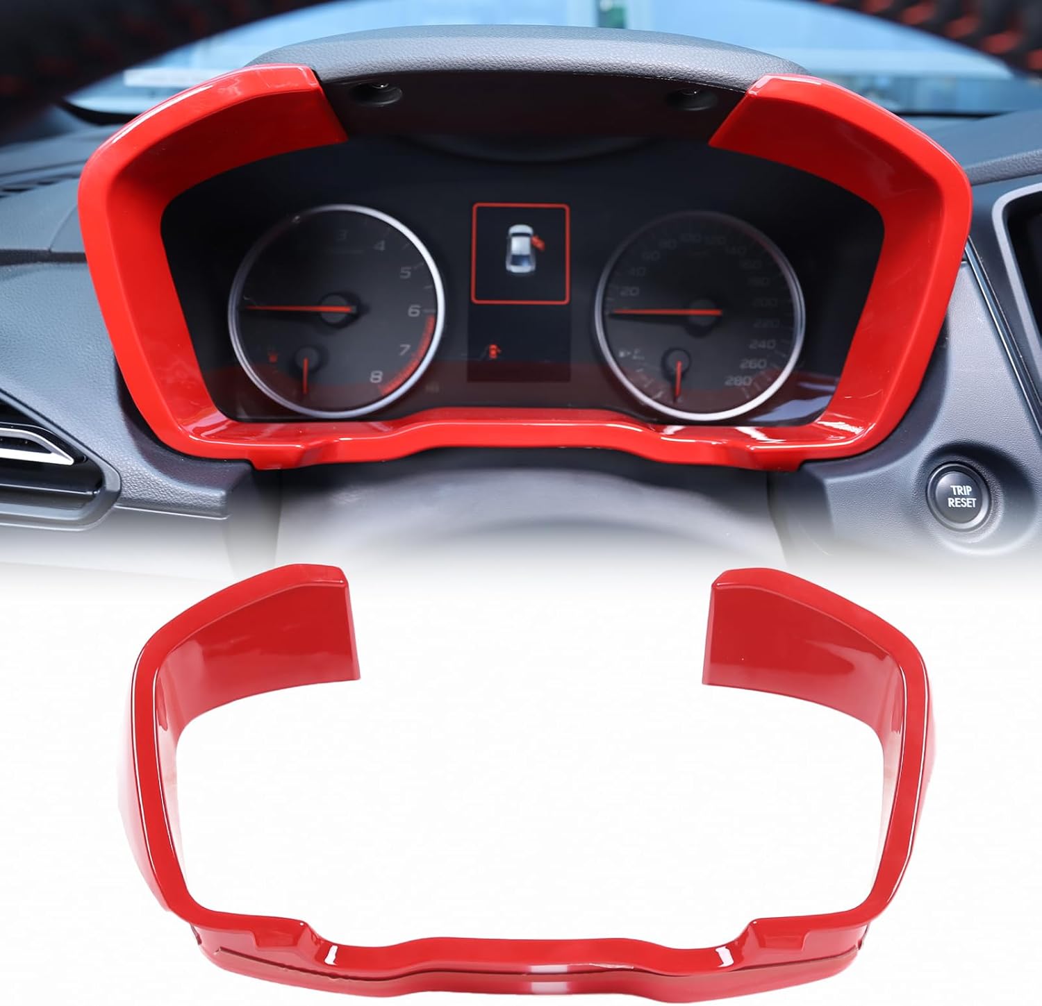 Dash Board Instrument Panel Dial Trim Cover Frame Compatible with Subaru WRX 2022 2023, Dashboard Panel Trim Cover Frame Decal Interior Accessories (sports red)